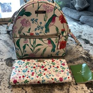 Kate Spade mini backpack and matching wallet